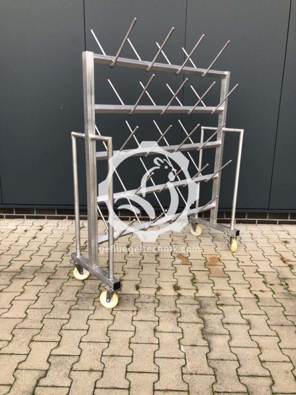 Kühl- und Abtropfwagen für Puten