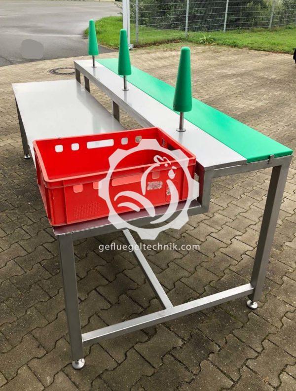 Kegelzerlegetisch mit 3 Zerlegekegel und E2-Kisten Stellfläche