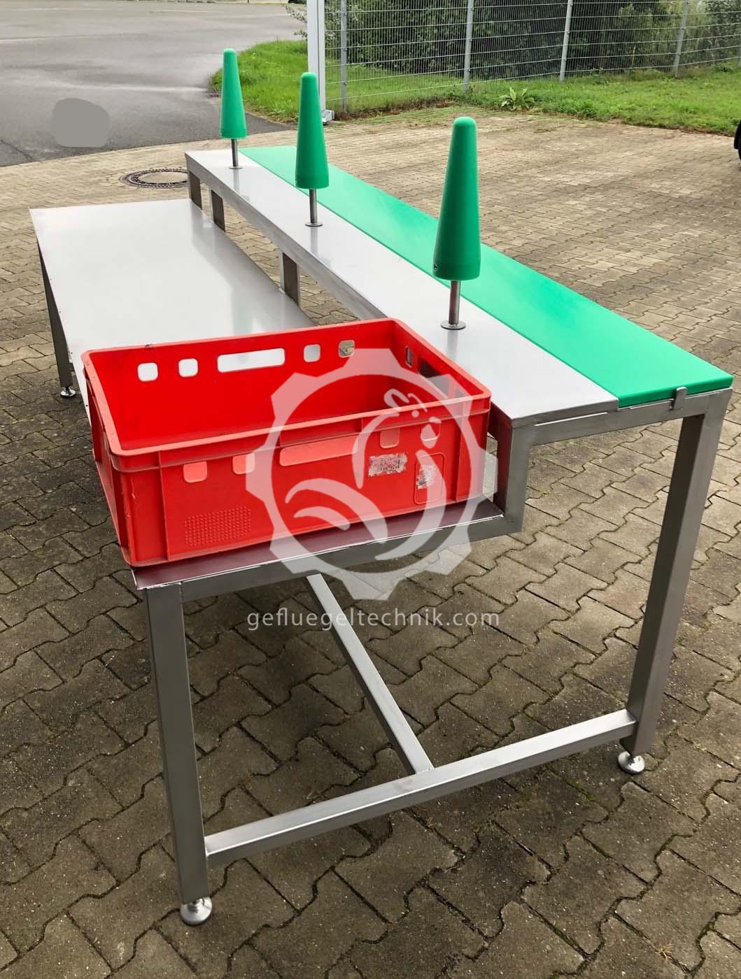 Kegelzerlegetisch mit 3 Zerlegekegel und E2-Kisten Stellfläche